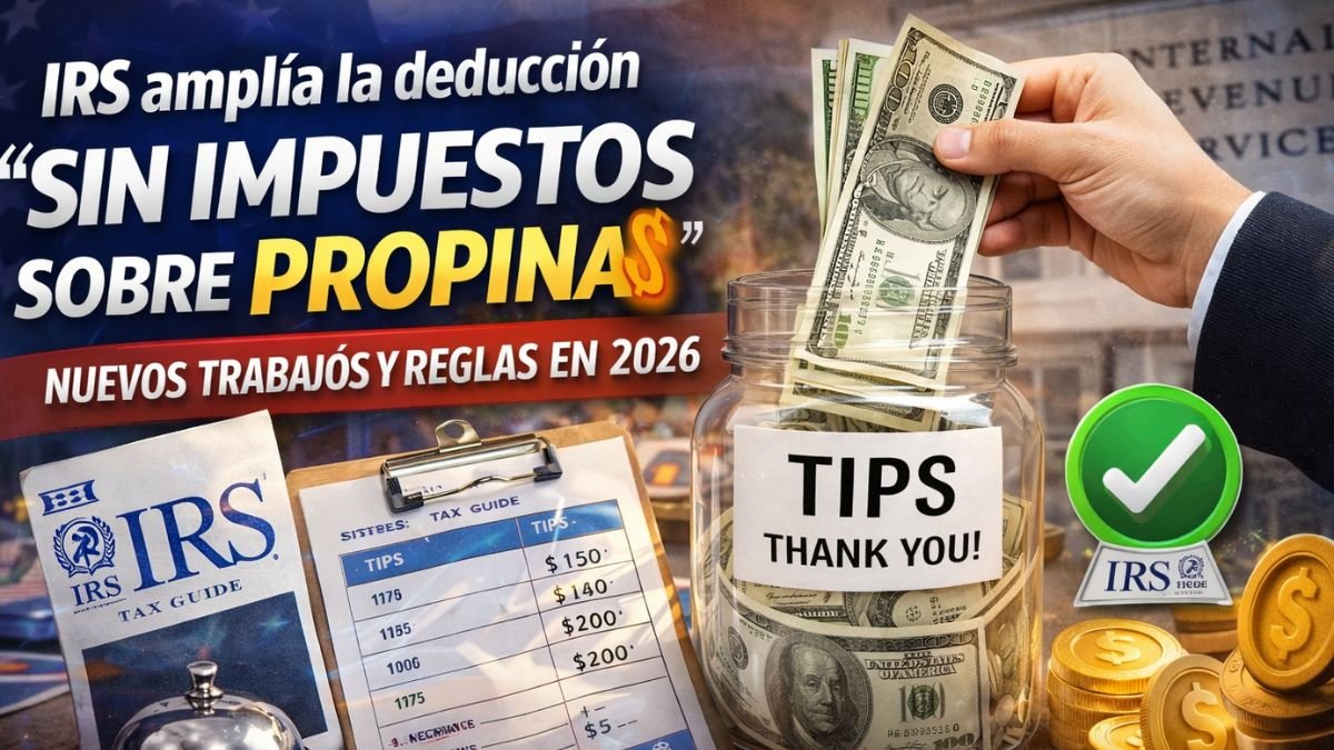 IRS amplía la deducción “sin impuestos sobre propinas” - nuevos trabajos y reglas en 2026